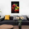 Pôster de tela, natureza morta, frutas, morango, banana, laranja, imagem artística impressa para nova casa, cozinha, decoração de parede