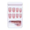 False Nails Wearing Nail Pure Desire Cherry Blossom Powder Oval Enhancement Sheet Short Ballet