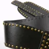 Belts Y166 Fashion Men Teens Rivet Decor Waist Belt PU Adjustable Style Cowboy Strap