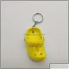 Biżuteria Klucz Pierścienie Niestandardowe 1pc urocze 3D Mini Eva Beach Hole Little Clog Shoe Butkain dziewczyna worka na prezent Akcesoria Dekoracja Keyring Float Dhsuh