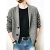 Heren Truien Winter Lange Mouw Warme Sjaalkraag Gebreid Vest Trui Casual Slim Fit Zachte Katoenen Truien 230921