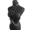 Nxy Bdsm Sexy Damen-Unterwäsche, Leder-BH, exotisches Accessoire, Kettengürtel, Gothic-Strumpfband, Abschlussball, Nachtclub-Kleidung