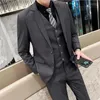 Ternos masculinos conjunto de terno (jaqueta colete calças) 2023 negócios fino encaixe smoking noivo casamento trabalho festa 3 peças