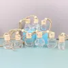 6ml10ml bouteilles de parfum pendentifs divers pendentifs de voiture bouteilles vides huiles diffuseurs petites bouteilles en verre accessoires huile essentielle amour coeur forme carrée