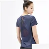 Yoga Outfit Vrouwen Fitness T-shirt Nieuwe Stijl Sport Tops Gym Korte Mouw Top Mesh Sportkleding Drop Levering Buiten benodigdheden Dhwsa