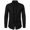 Heren Overhemden Smoking voor Mannen 2023 Herfst Luxe Designer Casual Lange Mouw Button Down Plooien Feest Diner Mannelijke Bruiloft Bruidegom 230921