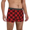 Cuecas Valentine Hearts Underwear Preto e Vermelho Bolsa 3D Trenky Trunk Impressão Boxer Breve Sexy Calcinha Masculina Macia Tamanho Grande