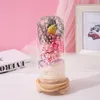 Flores decorativas LED cúpula de vidro artificial para sempre presente romântico especial do dia dos namorados das mães