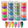 Decorative Figurines 6 Color/Set Neon Pigment For Nails Fluorescence Glitter Dust Pearl Powder Nail Art Decoration Dipping DIY Design