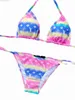 Mulheres Swimwear Designer Sexy Bikini Set para Mulheres Bandage Swimsuit Twopieces Crop Top Swimwear Thong Banheira Terno Alta Cintura Beachwear L230922