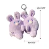 Plush Keychains A Pair Plush Couple Attraction Rabbit Keychain Cute Plush Toy Girls Holiday Gift Novel Magnet Backpack Pendant 230922
