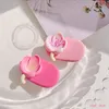 Roze kersenbloesem lief meisje kleine zijclip zijkant schattige haarclip eend snavel pony dunne darm scrunchie