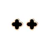 Designer earrings four-leaf Clover luxury top jewelry titanium steel clover stainless steel rose gold earrings exquisite simple fashion Jewelry gift Van Clee