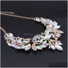 Earrings Necklace Luxury Indian Bridal Jewelry Sets Party Costume Jewellery Womens Fashion Gifts Leaves Crystal Drop Delivery Dh74X