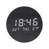 Zegary ścienne zegar LED drewniany drewniana data temperatura Temperatura wielofunkcyjna wyświetlacz cichy sypialnia krótka dekoracje artystyczne