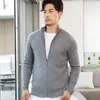 Männer Pullover Zocept Herbst Winter 100 Reiner Wollpullover Strickjacke Rollkragen Lässige Strick Solide Gestreifte Oberbekleidung Reißverschluss Placket Jacke 230921