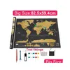 Adesivi murali Deluxe Cancella mappa di viaggio mondiale da grattare per la decorazione della stanza Home Office 211025 Consegna a domicilio Garden Dhawm