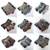 5 par/działka zimowe skarpetki gęstwy skarpet wełniane ciepłe mężczyzn w stylu retro kolorowe mody mody Socks for Snow Boots Średnie bawełniane skarpetki