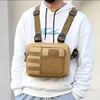 Utomhusväskor streetwear män väska taktisk väst crossbody bröstsäckar förpackningar för mode punck bröstrigg väst bröstväska man utomhus 230921