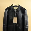 fall winter quite luxury Maillard PU leather classic men's business casual lapel leather jacket