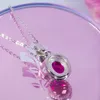 Цепочки, винтажное лабораторное рубиновое ожерелье с подвеской из стерлингового серебра S925, цепочка с платиновым покрытием для женщин, ювелирные изделия, роскошный подарок