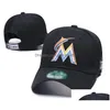 Boll Caps 2023 Fashion MarlinsS M Letter Baseball Cap Sport Snapback Hat For Women Män Justerbara Casquettes Chapeus Hiphop H6-4.15 DHWRG