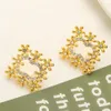 Charm Earrings Crystal Stud Gold Sier New Family Women's Gift Earrings Young Fashion Style Jewelry with Classic Design Letter