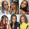 Human Hair Bulks Sambraid Synthetic Crochet Hair Short Bob Box Braid with Curly Ends 10Inch Omber Blonde Pre Stretched Box Braids for Women Kids 230921
