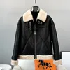 Pelliccia di pelliccia in finta donna invernale ragazza agnello lana cappotti caldi lady sheep shearling over -coat parka jt3385 230922