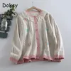 Womens Knits Tees Vintage Embroidery Lace Patchwork Cardigans Women Autumn Sweet Doll Collar Buttonup Sweater Japanese Kawaii Loose Knitwear Tops 230922