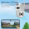 Kamery IP 4K 8MP 4MP Podwójny obiektyw PTZ WiFi z ekranem AI Auto śledzenie zabezpieczeń na zewnątrz CCTV Surveillance ICSEE App 230922