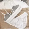 BHs Sets Chic White Frontverschluss BH und Panty Set Push Up Damenhöschen Sexy Dessous Set Nahtlose Bralette Unterwäsche Ropa Interior Q230922