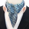 Krawaty szyi cravat vintage drukowane ascot krawat męski szalik szyi jedwabny gładki krawat Druku