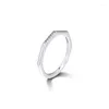 Klusterringar äkta 925 sterling silver clear cz mångfacetterad unisex ring för kvinnor män bröllop engagemang mode smycken anillos