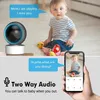 Caméras IP Caméra WiFi Baby Monitor avec audio bidirectionnel Vision nocturne Suivi Détection de mouvement Surveillance sans fil 360 degrés 230922