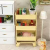 Storage Holders Racks Mini Bookshelf Storage Display Rack Trolley Floor with Wheels Dollhouse Miniature Furnitur Storage Display Rack Decoration 230921