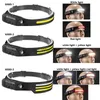 Head lamps Multi-function Sensor Headlamp COB Head Lamp Flashlight Outdoor USB Rechargeable Waterproof Headlight 5 Lighting Modes Torch HKD230926