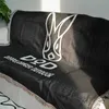 Blankets DOD Black Rabbit Simple Sofa Blanket Wild Camping Living Room Decoration Nordic Ins Cartoon Animation Leisure Line Blanket Plaid HKD230922