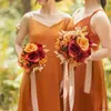 Juldekorationer Autumn Bouquets Silk Artificial Flower Bridal Bouquet For Wedding Home Floral Indoor Decor R230922