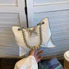 Y2k prata bolsa de ombro em formato de borboleta, bolsa feminina de ombro crossbody, bolsa de corrente, nova textura, bolsa feminina