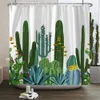 Tende da doccia Pianta verde Cactus Tenda da doccia stampata Stile nordico Semplicità Tende da doccia per bagno Tende da bagno lavabili con ganci 230922