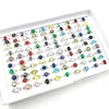 Bröllopsringar 20 30 50 100st för kvinnor Silverpläterad Multicolor Crystal Zircon Stone Fashion Jewelry Party Gift Wholesale Lot 230922