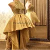 Hi Low Gold Pailletten Ballkleid für schwarze Mädchen Sexy Neckholder rückenfreies Heimkehrkleid 2023 Glitzerndes formelles kurzes Abendkleid Schickes Cocktailparty-Geburtstagskleid für Frauen