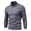 Pulls pour hommes 10 couleurs hiver col roulé chaud noir mince tricoté pulls hommes solide décontracté mâle automne tricots 230921