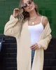 Damesgebreid T-shirt Oversized lang vest Truien Mouw Split Open voorkant Drape Gebreide stofdoekjas 230921