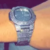 Drop Herrenuhren Top-Marke Luxus Iced Out Uhr Diamantuhr für Männer Edelstahl Business Armbanduhr Mann Hip Hop LY249i