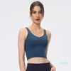 2023-Gym kläder Womenunderwear Yoga Sports Bra U Back Bodybuilding All Match Casual Push Up Align Tank Crop Tops Running Fitne