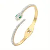 Bangle Sparkling Snake Head Stainless Steel Spring Bracelet for Women 230922