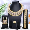 Bröllopsmycken set Godki 4st Luxury African Set for Women Bridesmaid Necklace Earring Armband Ring Party 230922