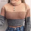 Damestruien Coltrui Truien Sexy Navel Blote Cropped Tops Dames Herfst Winter Geribbelde Truien Dame Gebreide Truien Korte Truien L230922